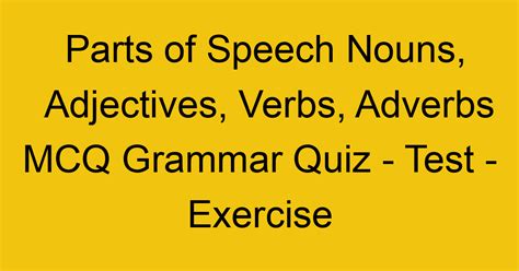 mcq nouns and verbs quiz